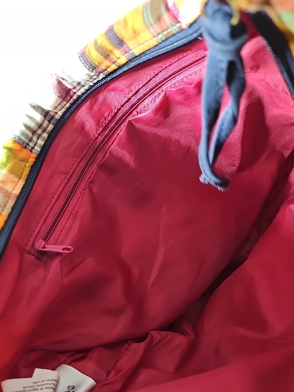 Patchwork Plaid Hobo Bag - Multicolor